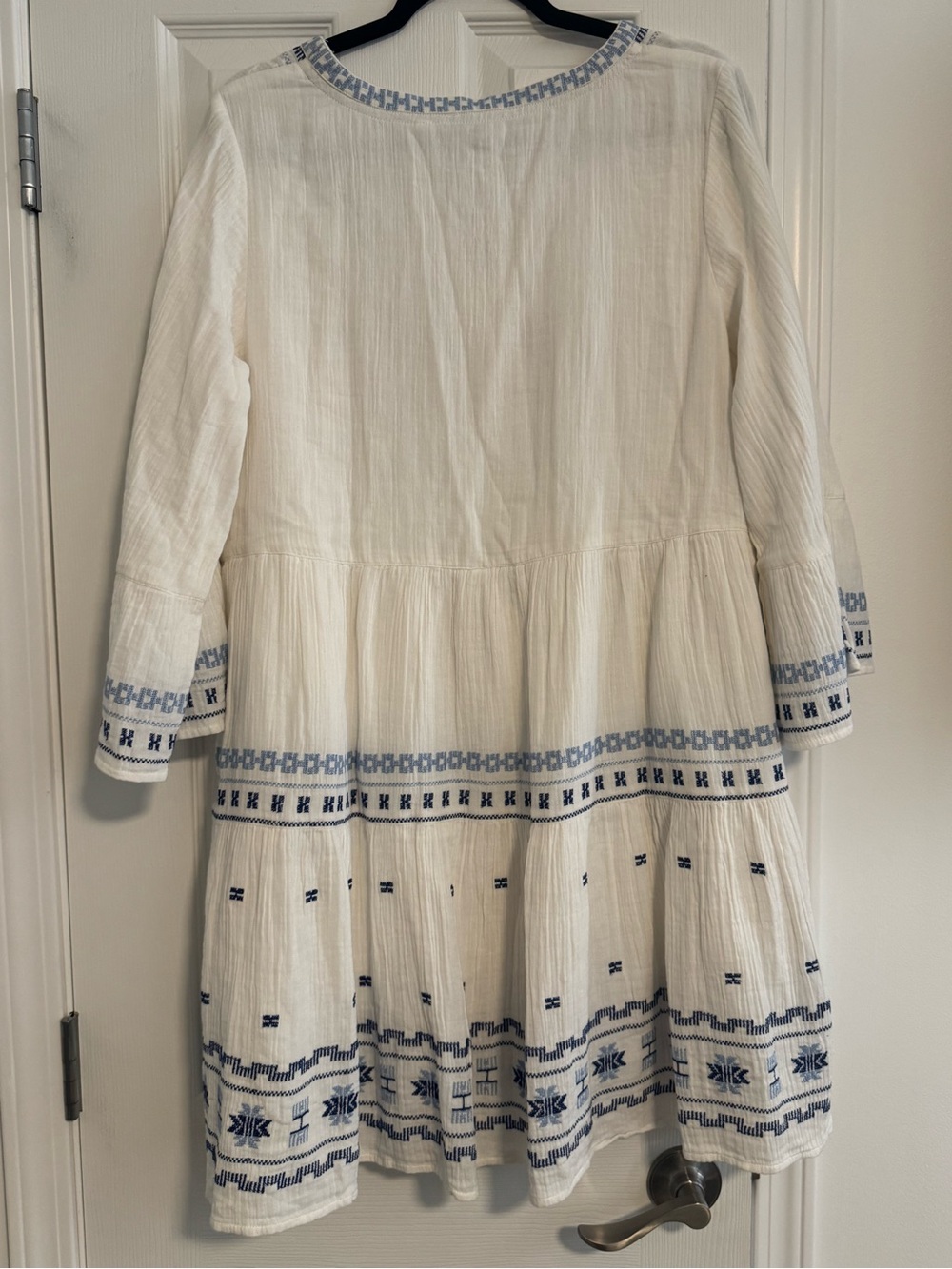Fat Face White Dress with Blue Embroidery MSRP $128 - Picture 4 of 6